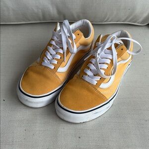 Vans Classic Yellow and White Sneakers ladies size 9.5 men’s size 8